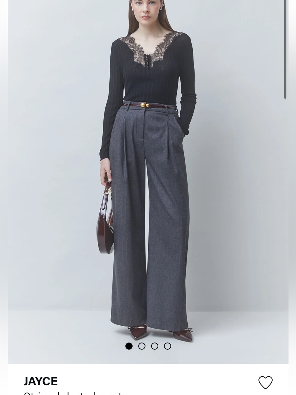 SUNCOO Charcoal Pinstripe Trousers